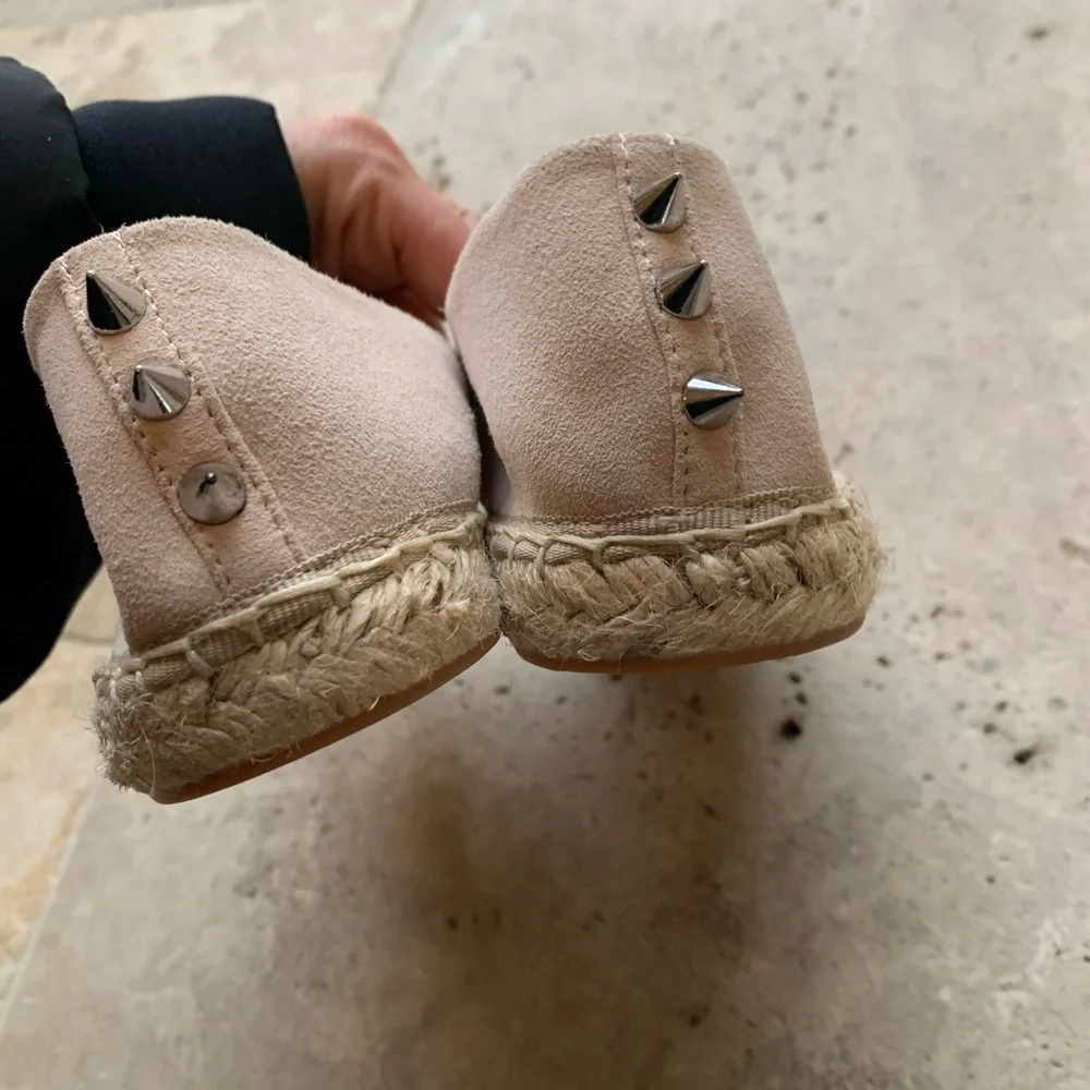 Rebecca Minkoff Suede Rockstud Espadrille Flat 8.5